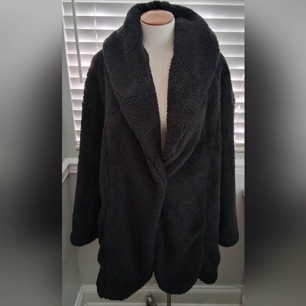 UGG Black Sherpa Travel Cardigan Jacket Sz L NWT